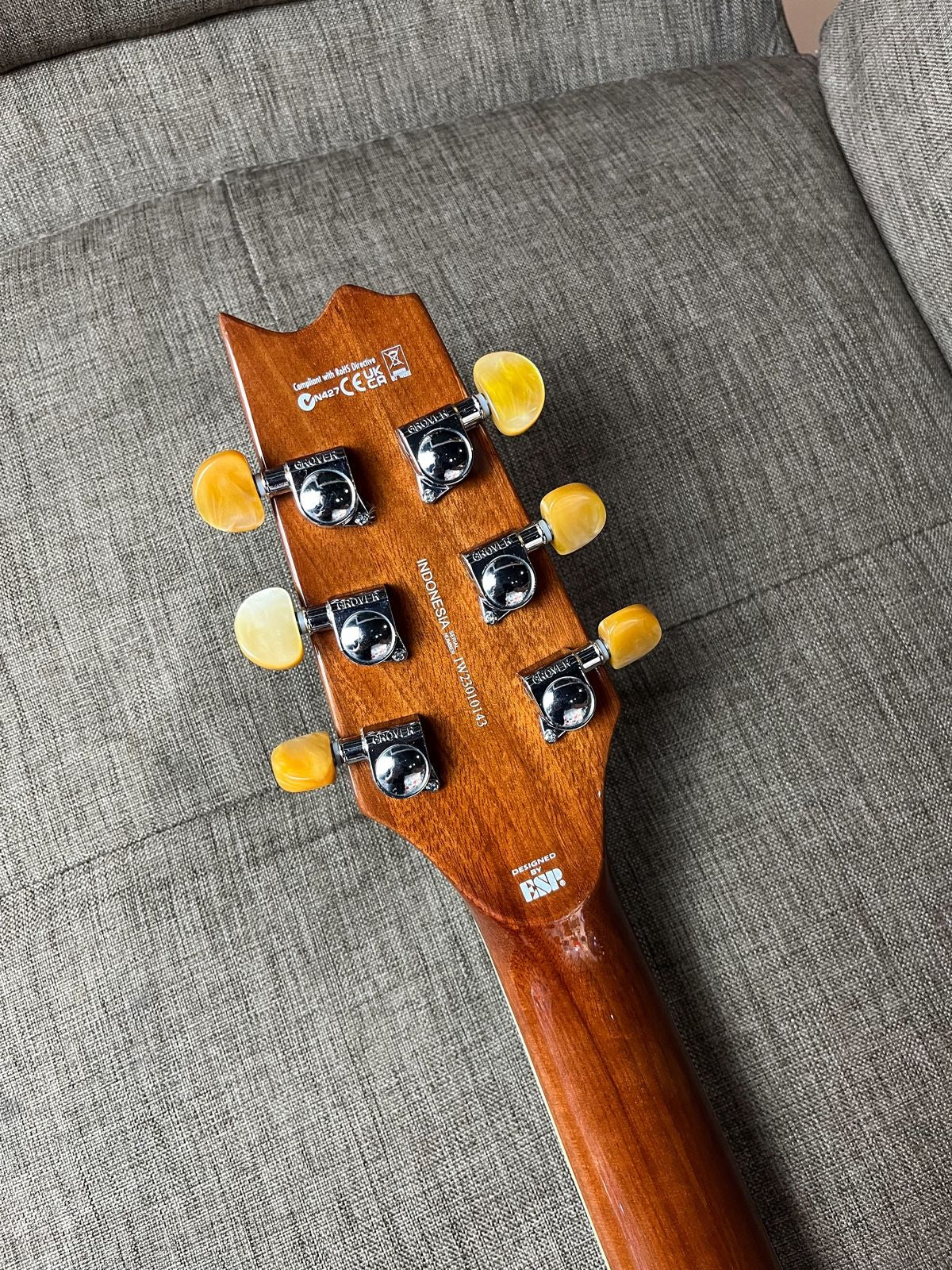 ESP LTD TL-6FM Thinline Acoustic electric in Aqua Marine Burst