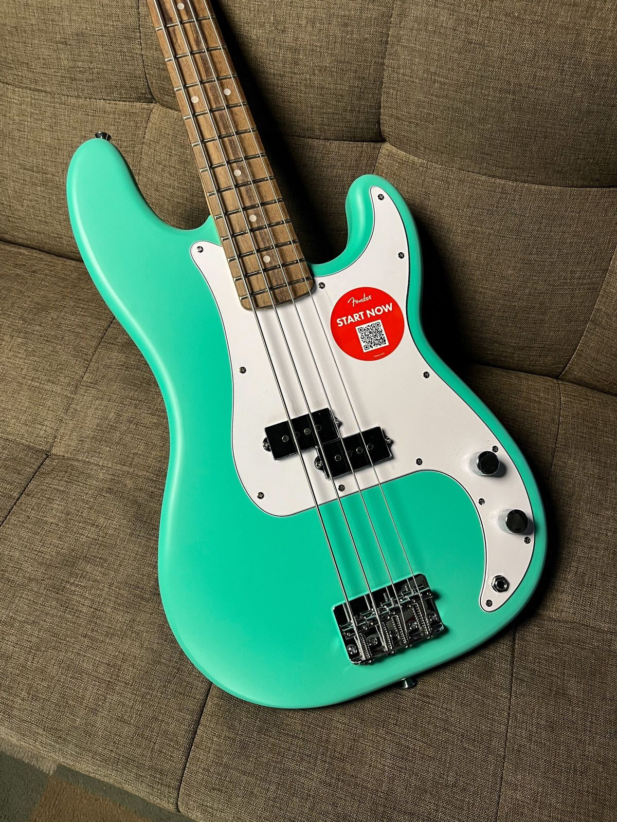 SQUIER DEBUT SERIES PRECISION BASS GUITAR, LAUREL FB, SEA FOAM GREEN