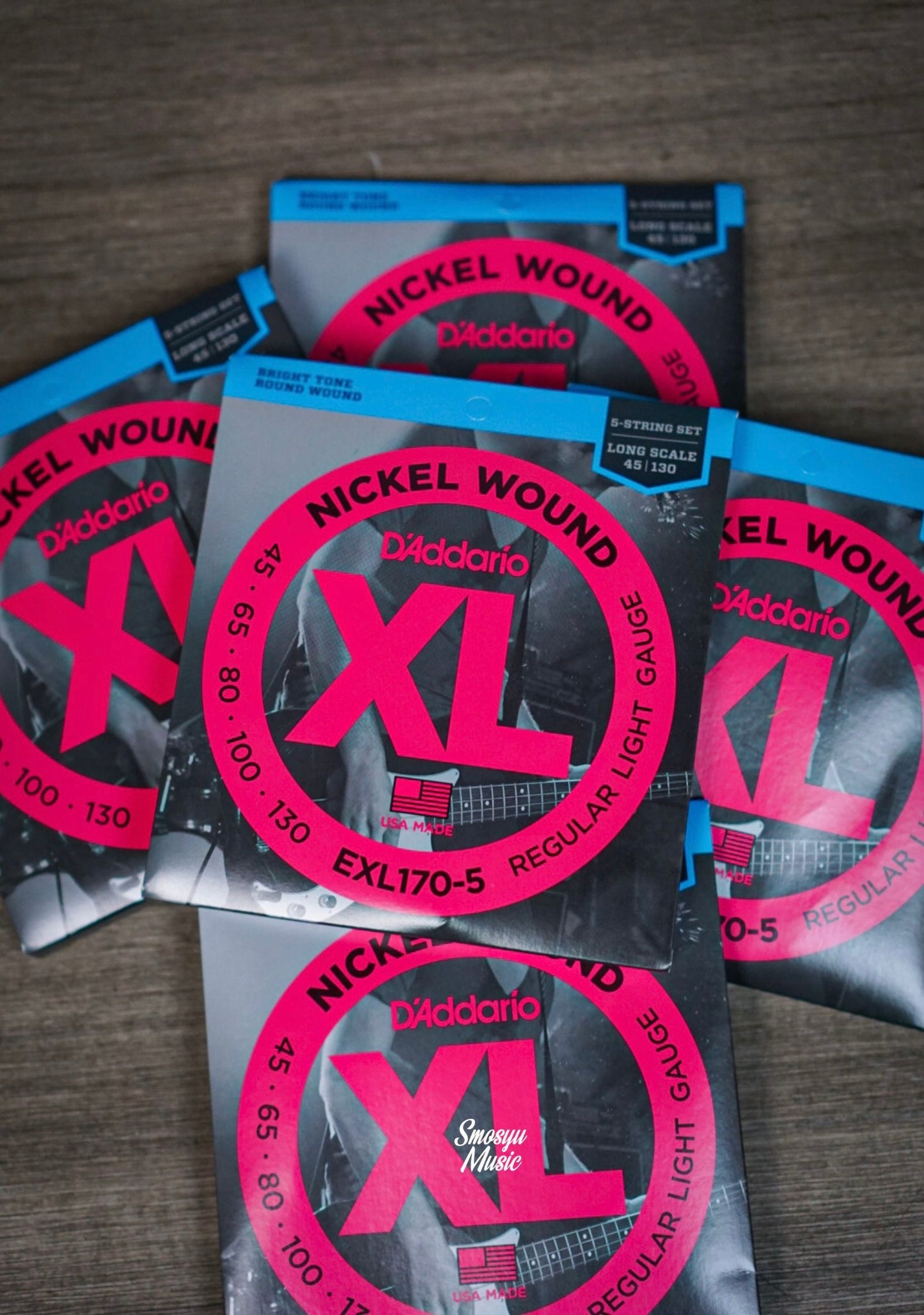 Senar D’Addario Bass Soft Nickel Wound 5 Strings EXL170 45-130