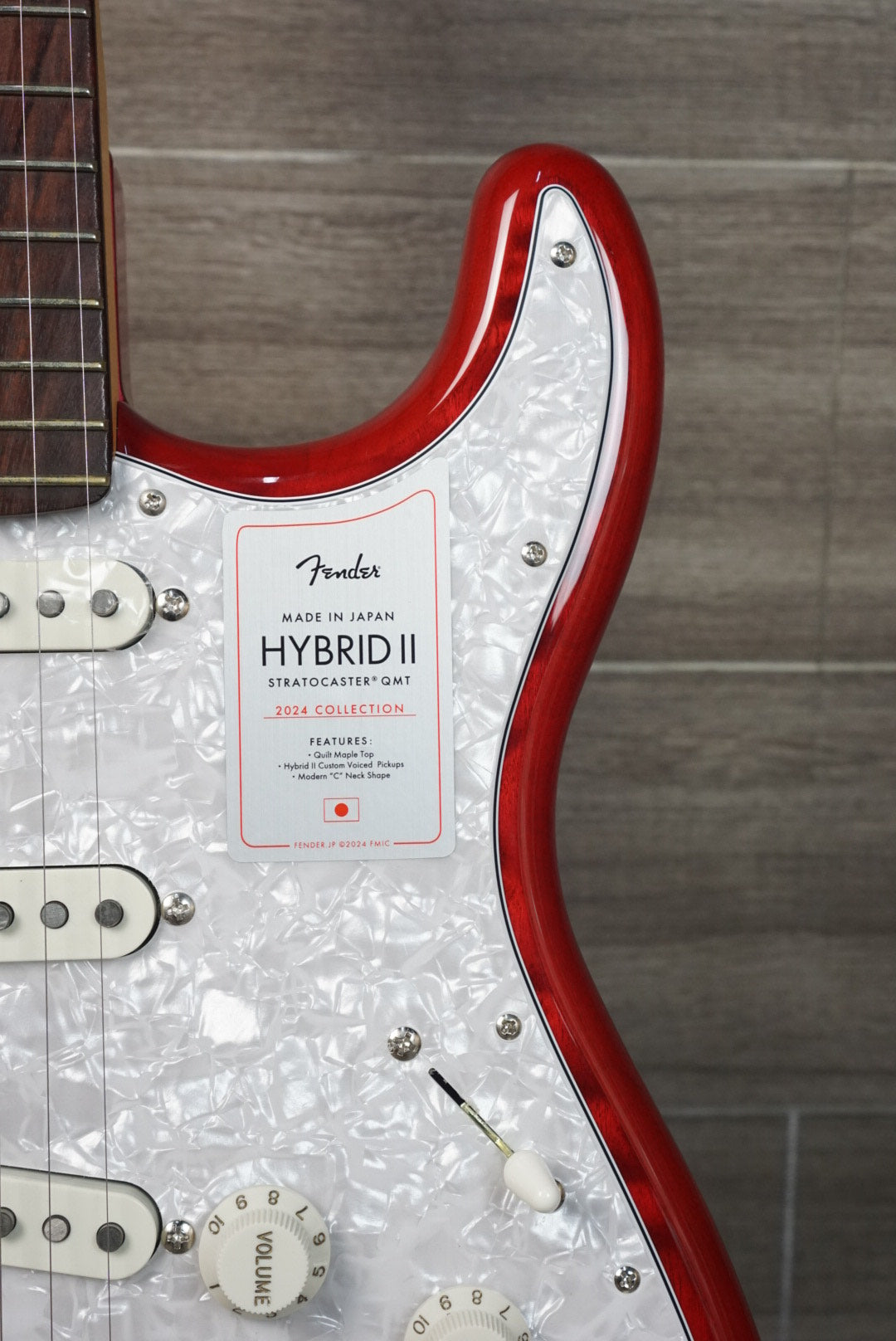 Fender Japan Hybrid II Ltd Ed Stratocaster Electric Guitar w/Quilt Maple Top, RW FB, Red Beryl