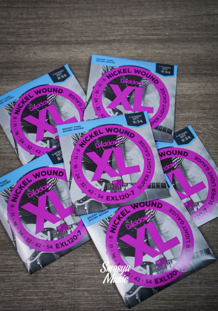 Senar D’Addario Guitar String Super Light 7 String EXL 120-7 09-54