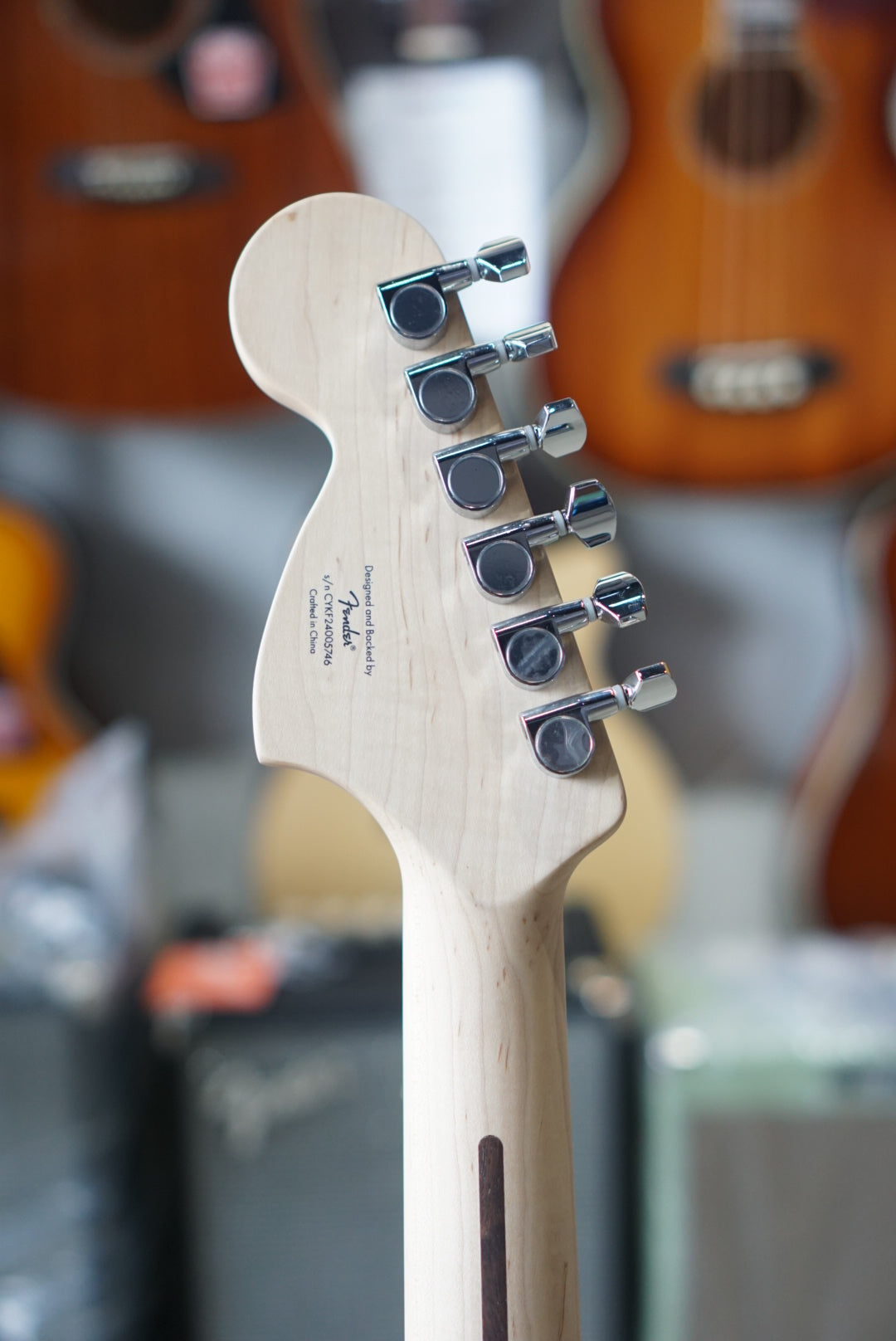 Squier FSR Affinity Series Stratocaster Guitar w/White Pearloid Pickguard, Laurel FB, Surf Green