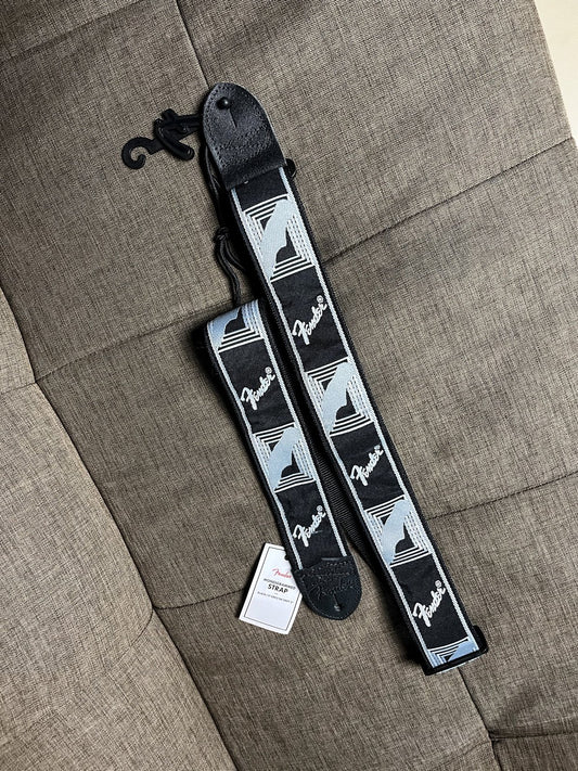 Fender 2 Inch Monogrammed Strap - Black/Light Grey/Dark Grey