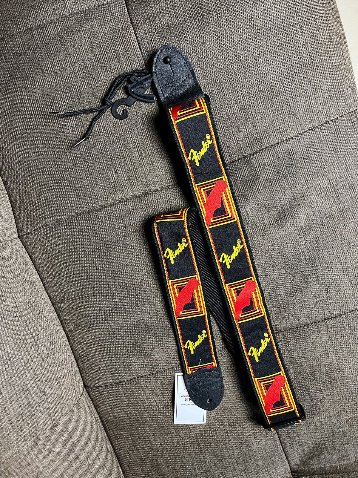 Fender 2 Inch Monogrammed Strap - Black/Yellow/Red