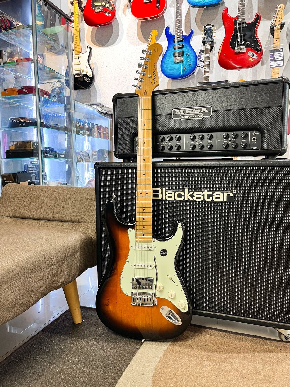 FENA STRATOCASTER HSS METAMORFOSIS SUNBURST MAPLE