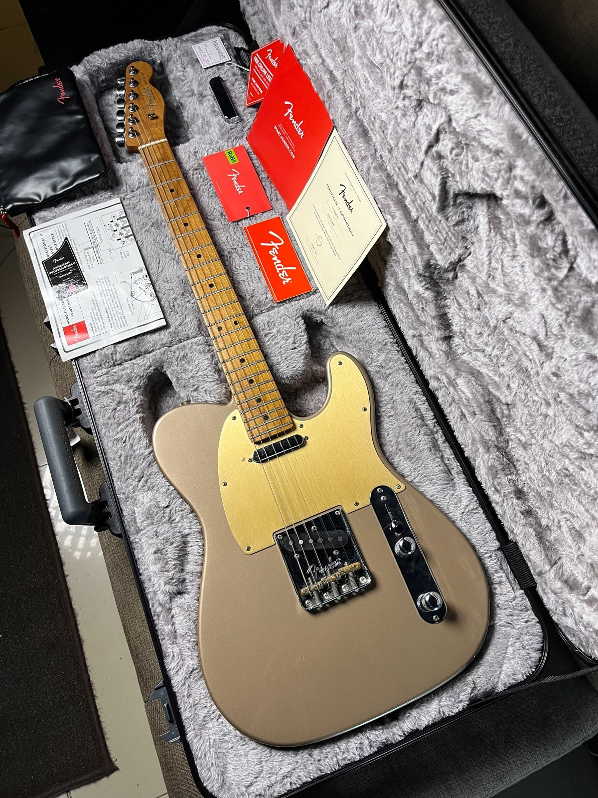 Fender telecaster american professional II roasted maple shoreline gold