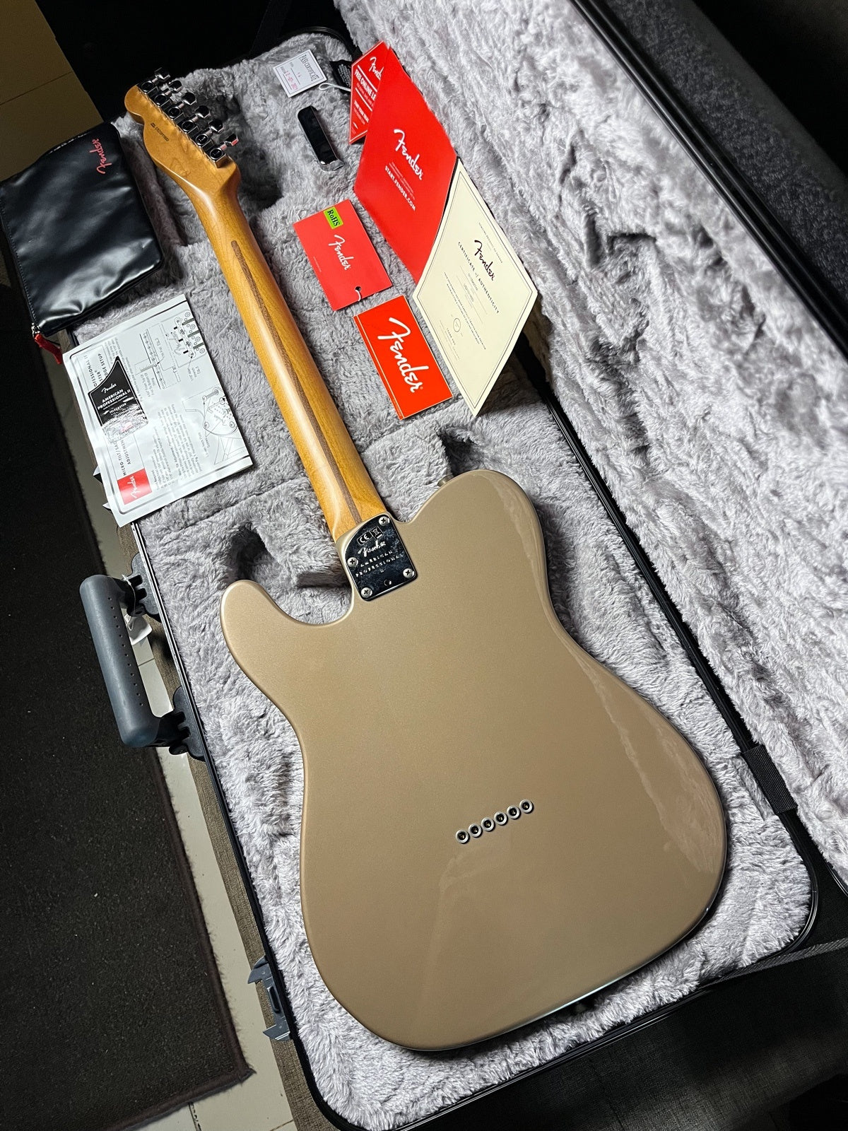 Fender telecaster american professional II roasted maple shoreline gold