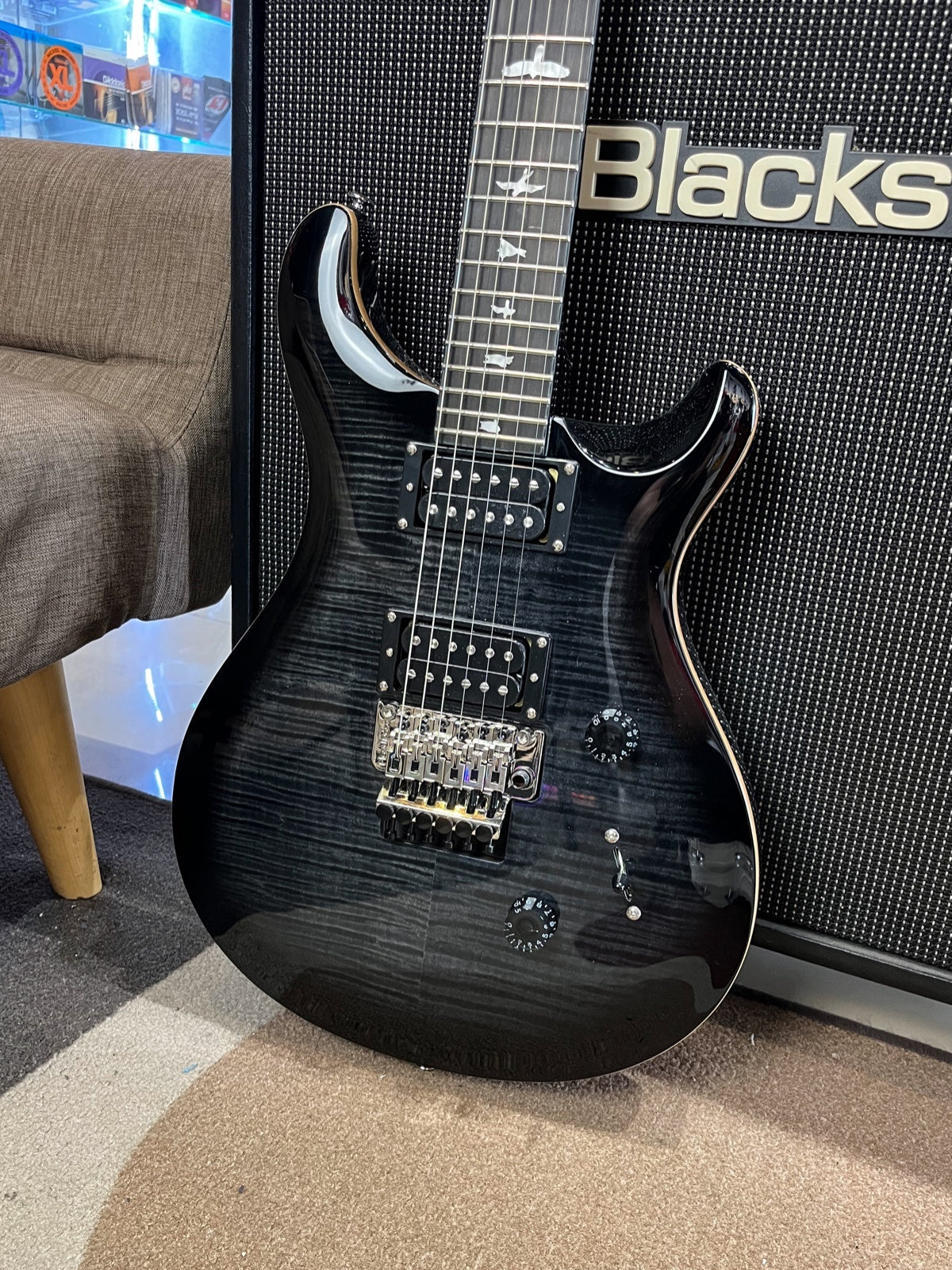 PRS SE CUSTOM 24 FLOYD ROSE CHARCOAL BURST