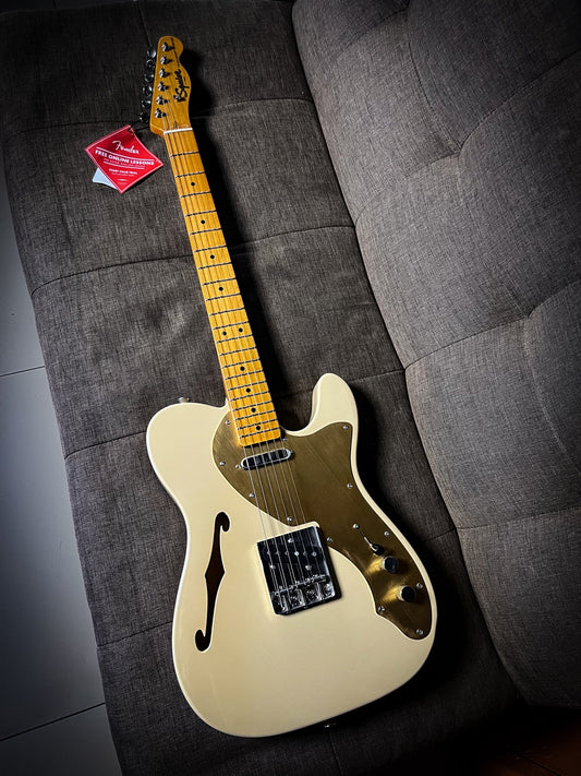 Squier FSR Classic Vibe 60s Telecaster Thinline Electric Guitar, Maple FB, Desert Sand