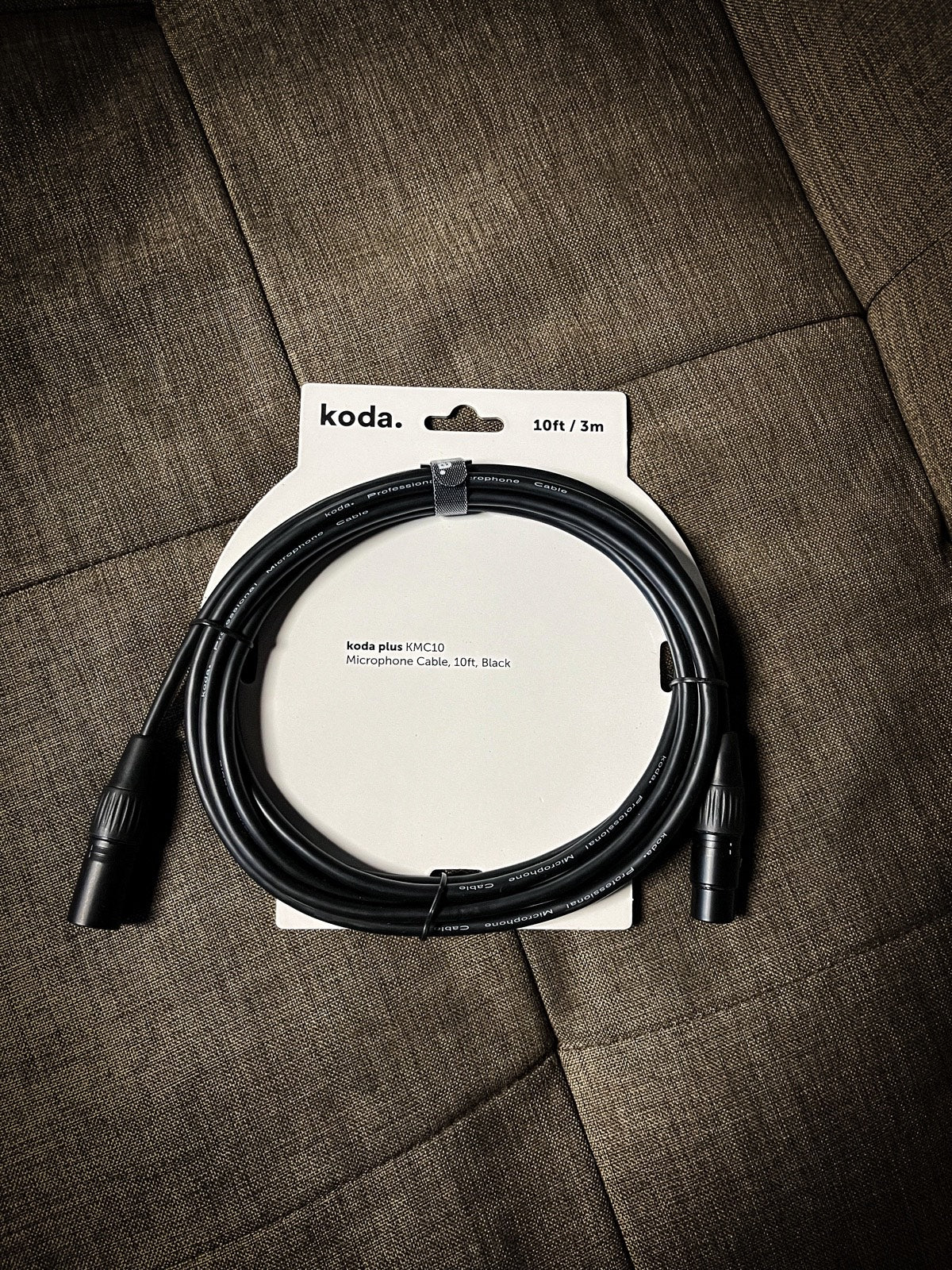 Koda Plus KMC10 Microphone Cable, 10ft, Black
