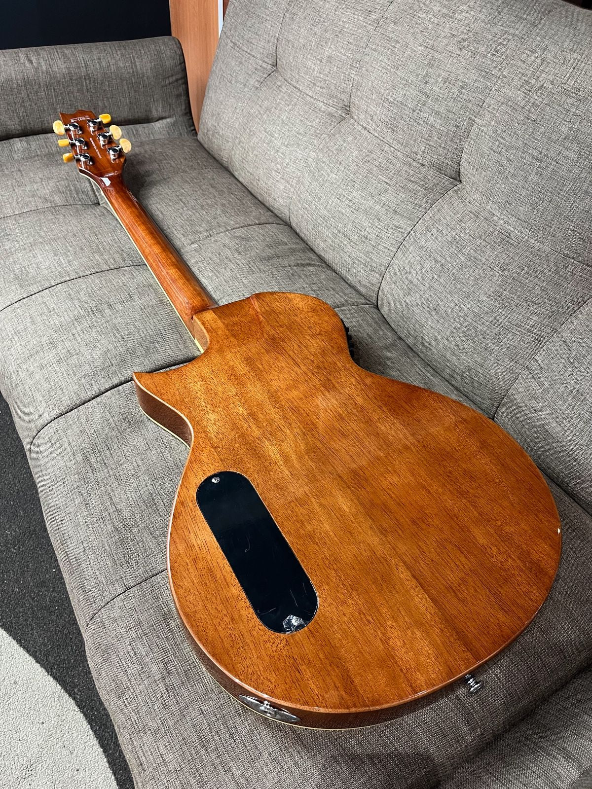 ESP LTD TL-6FM Thinline Acoustic electric in Aqua Marine Burst