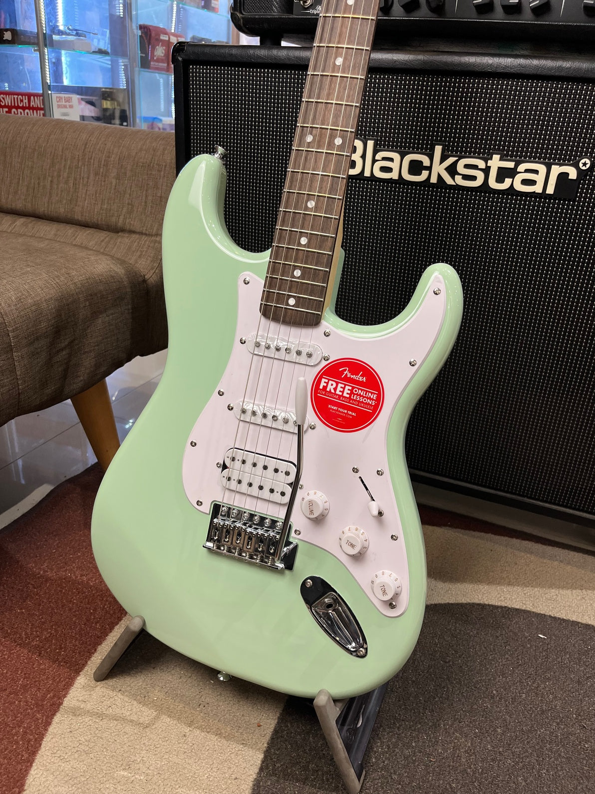 SQUIER FSR SONIC STRATOCASTER HSS LAUREL FB, SURF GREEN