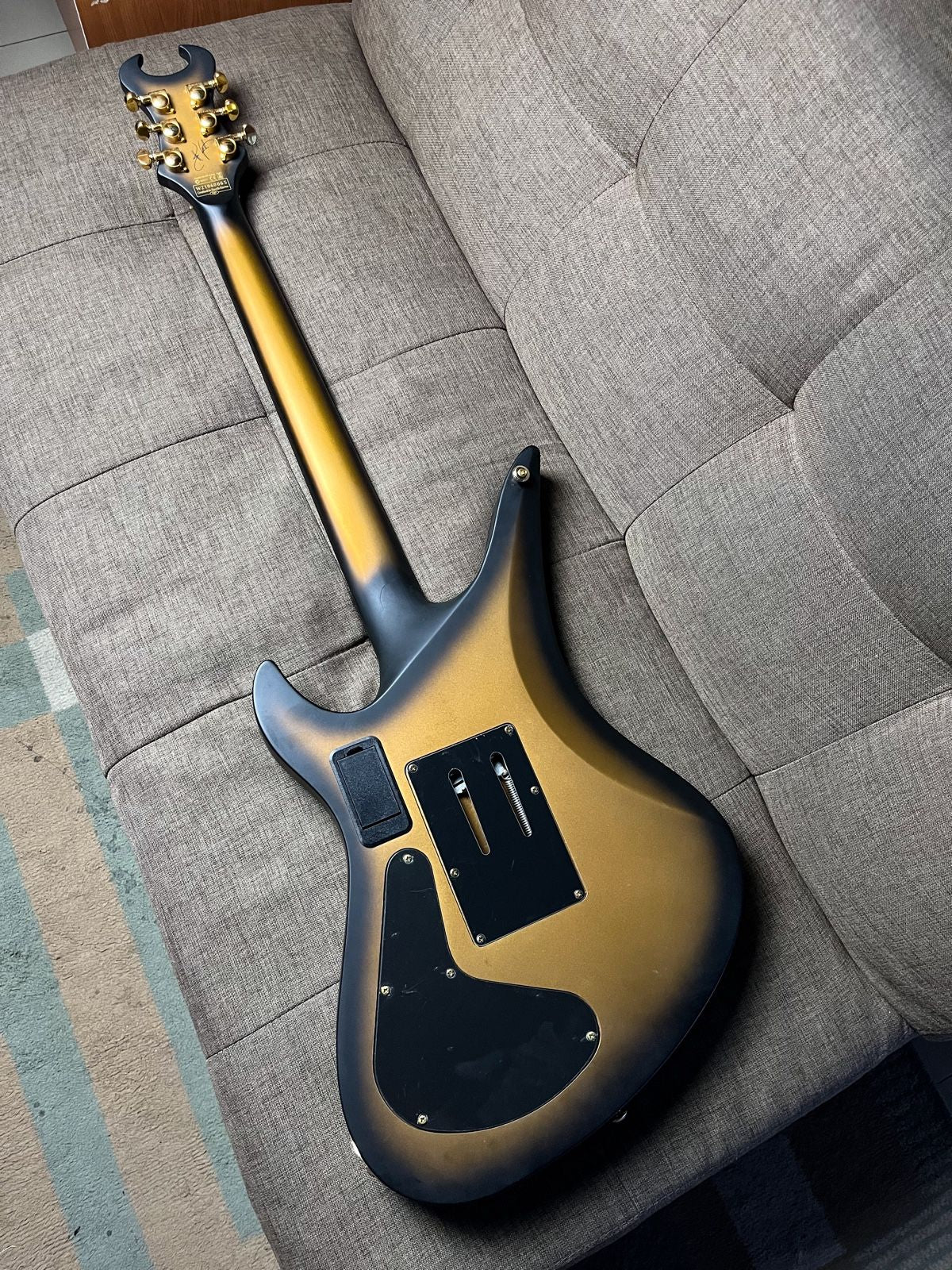 Schecter Synyster Gates Custom S in Satin Gold Burst with Sustainiac