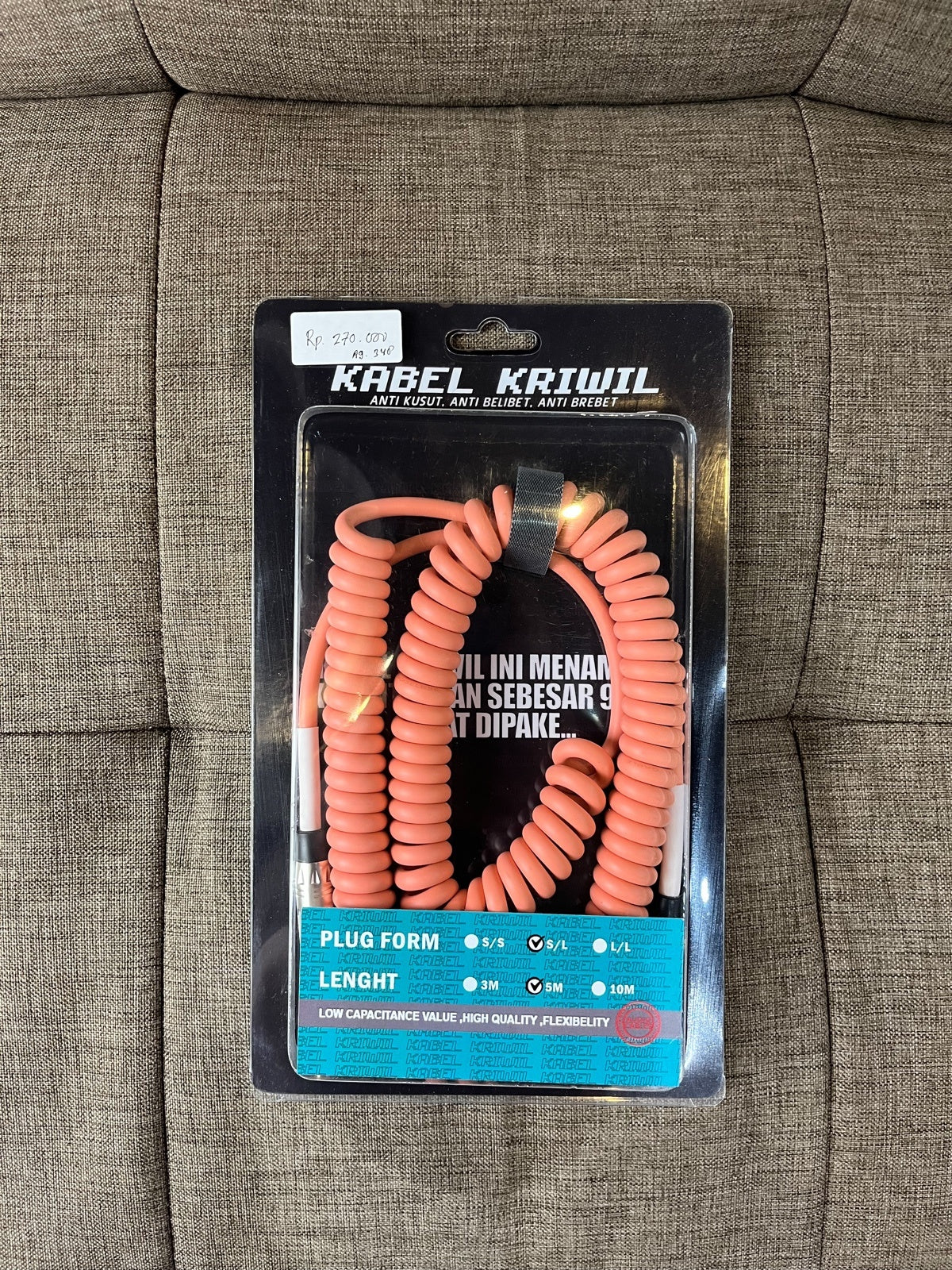 Kabel Kriwil 5M Mandarin Orange