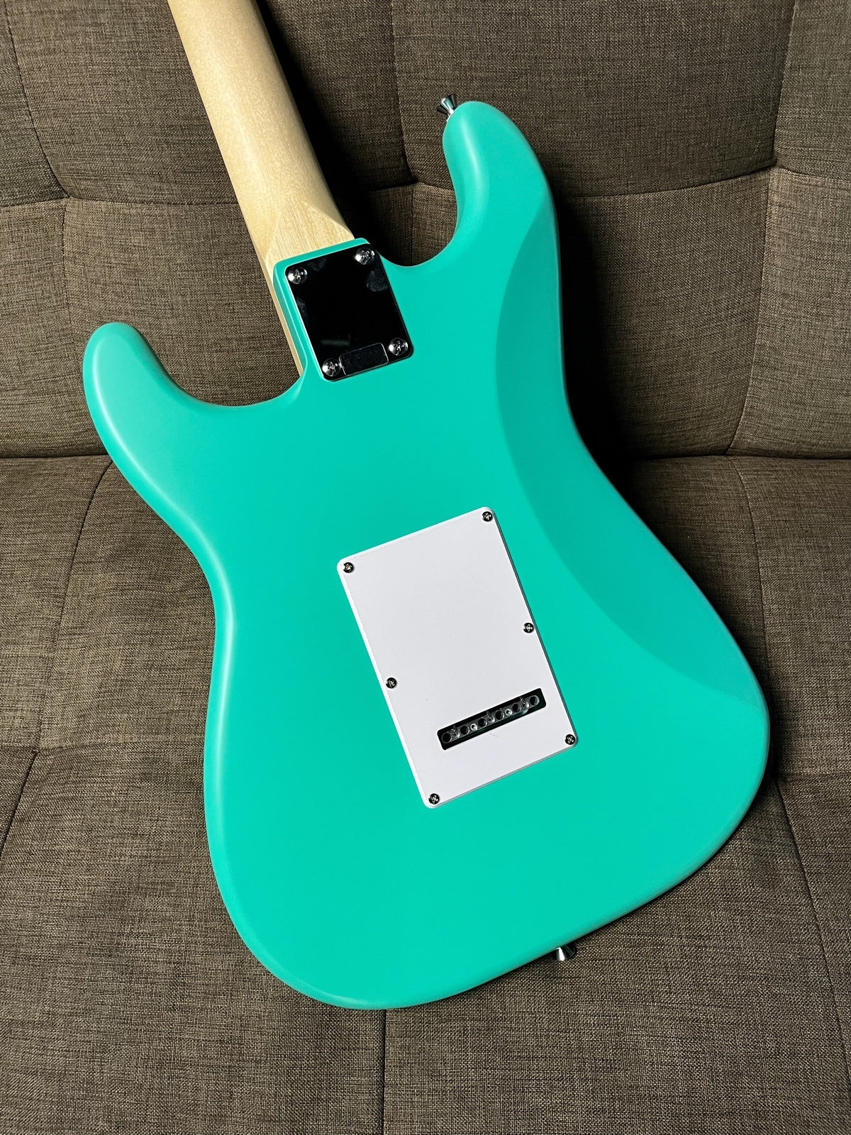 SQUIER DEBUT SERIES STRATOCASTER HSS ELECTRIC GUITAR, LAUREL FB, SEA FOAM GREEN