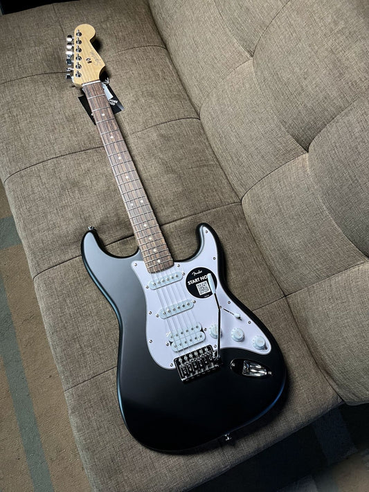 SQUIER DEBUT SERIES STRATOCASTER HSS ELECTRIC GUITAR, LAUREL FB, BLACK