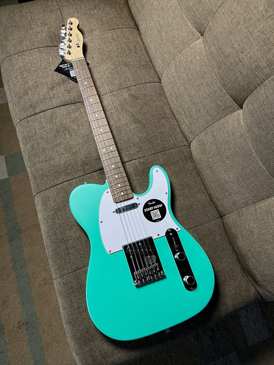 SQUIER DEBUT SERIES TELECASTER ELECTRIC GUITAR, LAUREL FB, SEA FOAM GREEN