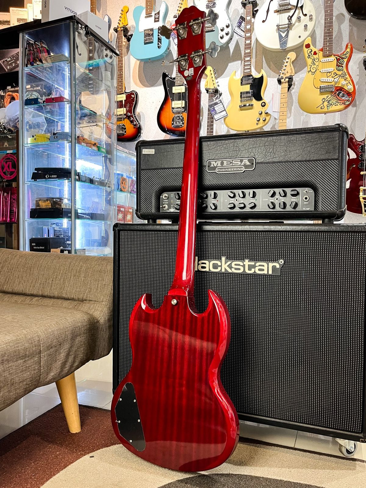 EPIPHONE EB DOUBLE PICK UP CHERRY RED