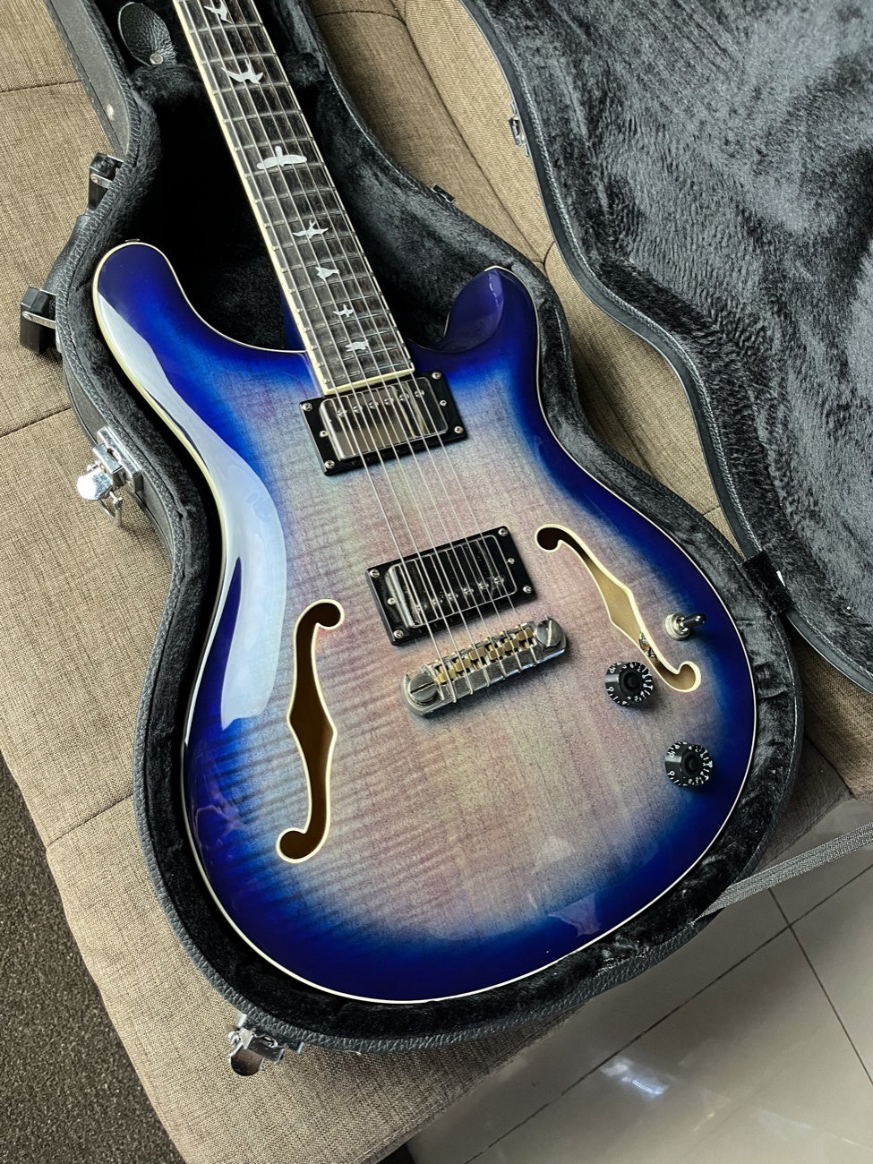 PRS SE Hollowbody II Faded Blue Burst