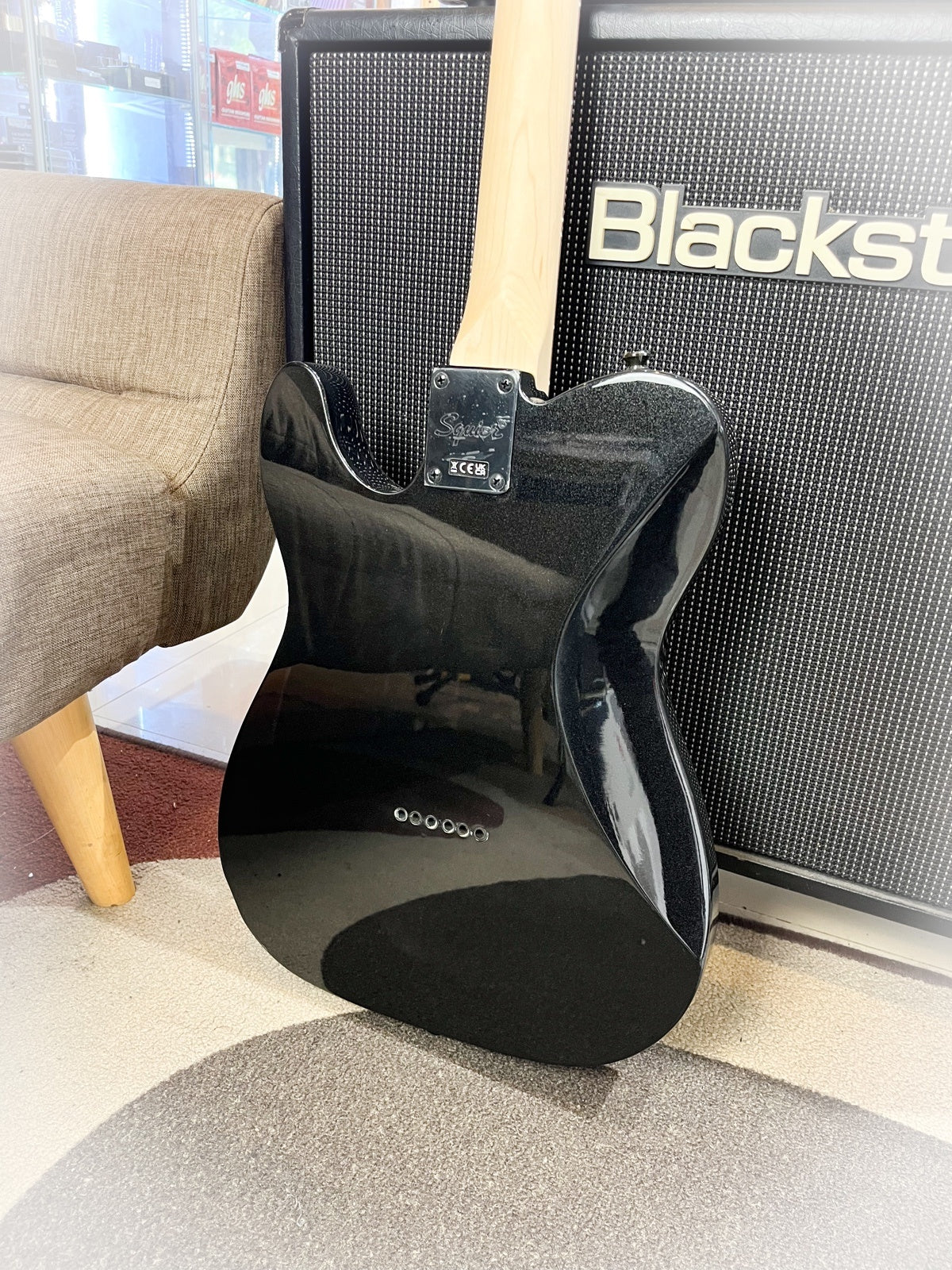 Squier FSR Affinity Series HH Telecaster Electric Guitar, Laurel FB, Metallic Black