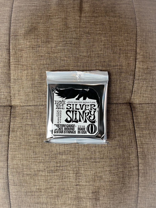 Ernie Ball John Mayer Silver Slinky Nickel Wound Electric Guitar Strings, 10.5-47