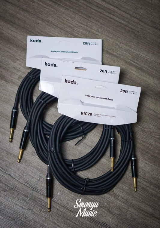 Koda Plus KIC20 Straight-straight Instrument Cable 20ft Black