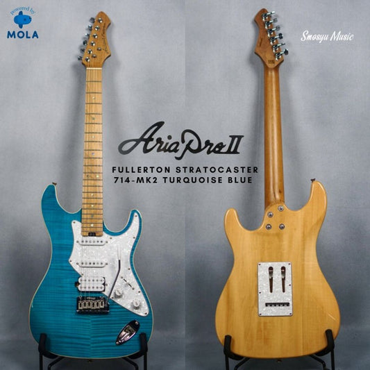 Aria Pro II Fullerton Stratocaster 714-MK2 Turquoise Blue