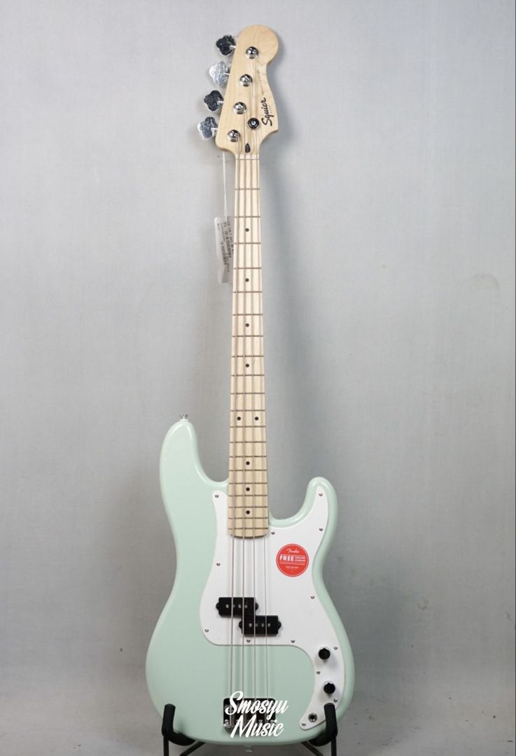 Squier FSR Sonic Precision Bass White Pickguard Maple FB Surf Green