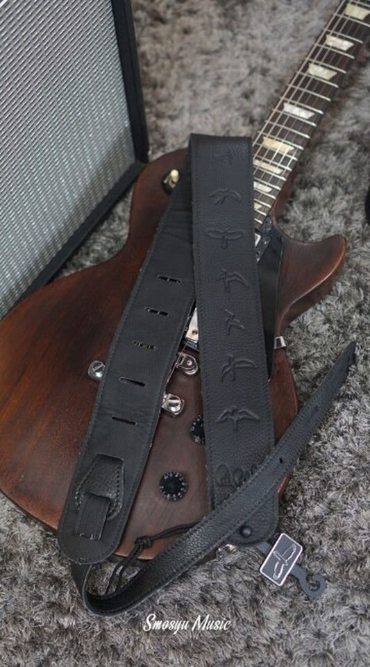 PRS Straps Leather Bird Design Black ACC-3119