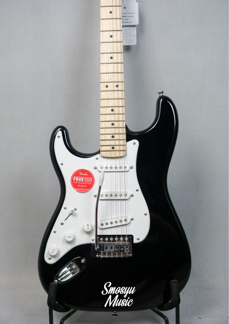 Squier Sonic Stratocaster Left-Handed White Pickguard Maple FB Black