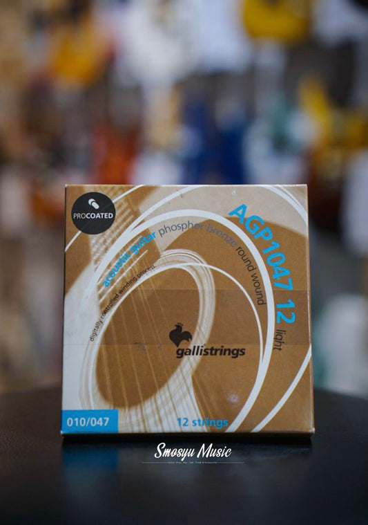 Senar Gallistrings Acoustic Guitar Phosphor Bronze Round Wound AGP010-47 12 Strings