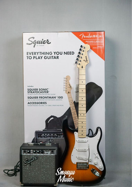 Squier Sonic Stratocaster Pack Maple FB 10G 230V EU 2-Colour Sunburst