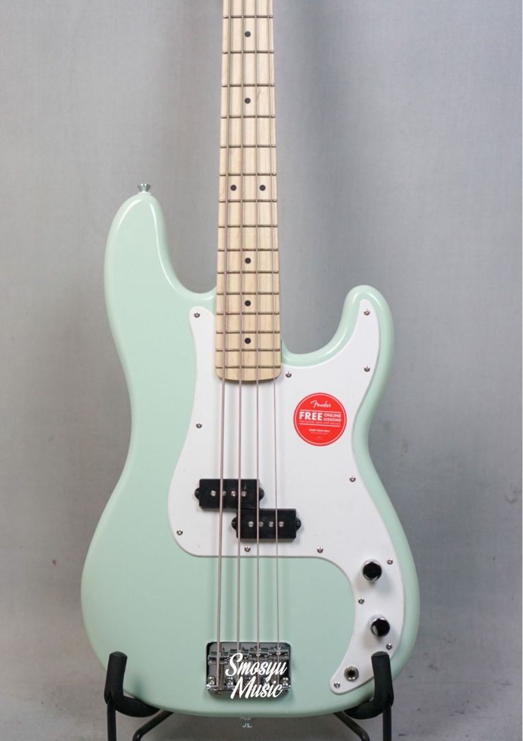 Squier FSR Sonic Precision Bass White Pickguard Maple FB Surf Green